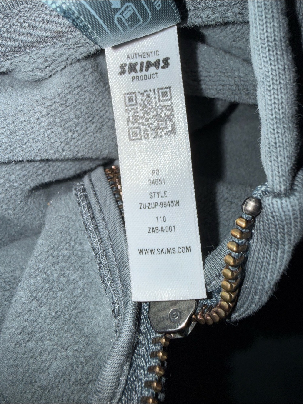SKIMS Gray Full-Zip Hoodie - Picture 4 of 4